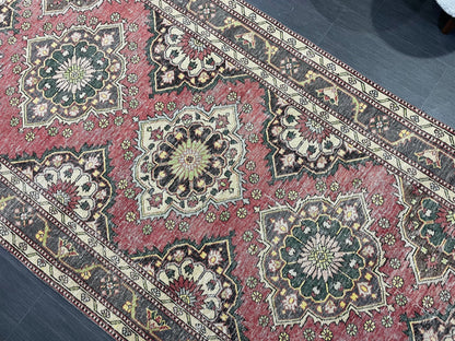 Turkish Runner Rug, Turkish Runner 4.7 x 12.3 Rug, Vintage Runner Rug, Hallway Runner Rug Kitchen Runner Rug, Wool Runner Rug Persian Rug