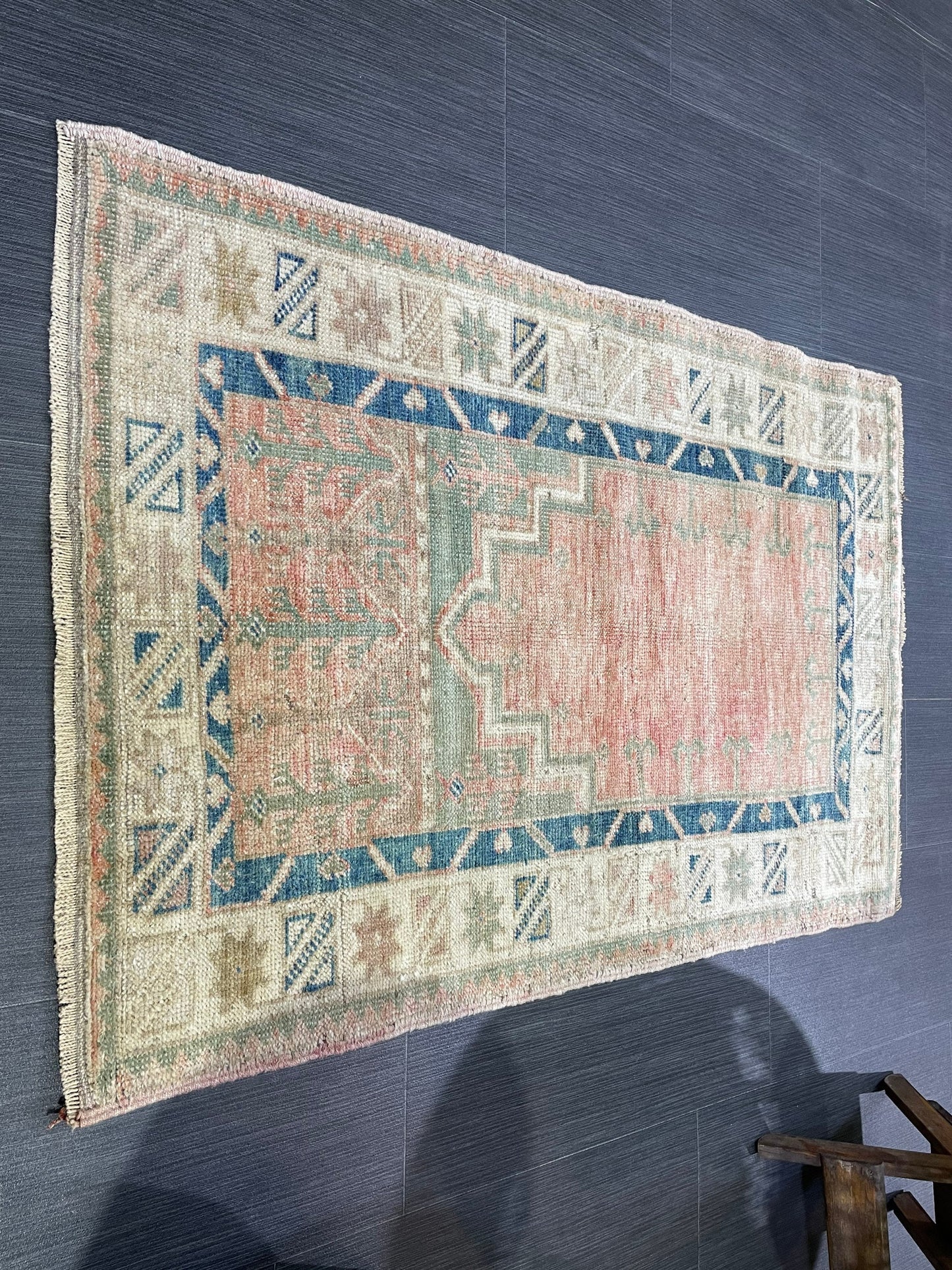 Muted Vintage RUG, Turkish Oushak Rug, Antique 2.5 x 3.7 Rug, Vintage Wool Rug, Handmade Rug, Hand Knotted Rug, Meditation Rug, Fun Rug