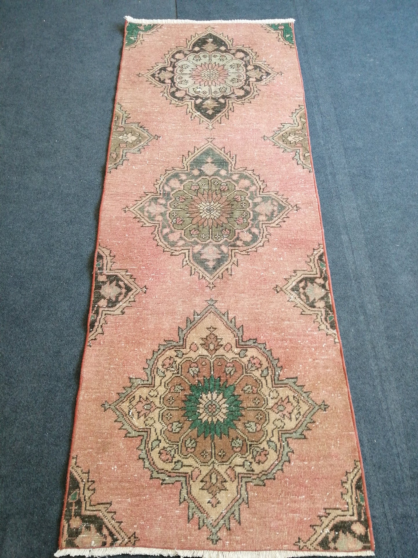 2.7 x 7 Oushak Runner Rug Turkish Runner Rug Vintage Runner Rug Hallway Runner Rug Kitchen Runner Rug Wool Runner Rug Wool Oushak Rug