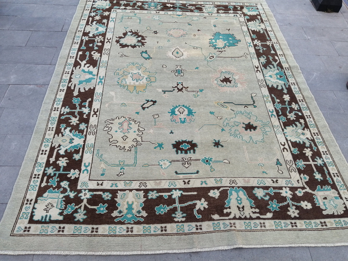 11.4 X 8.9 OUSHAK RUG, TURKISH Oushak Rug, Vintage Oushak  Rug, Rug,Wool 9x11 Oushak Rug Hand Made Rugs, Made In Turkey Oushak Rug 9x12 8x11