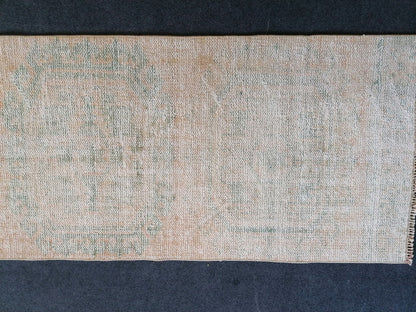 11x2'5  distressed runner rug turkish runner rug muted vintage runner rug faded hallway runner rug kitchen runner rug wool runner rug