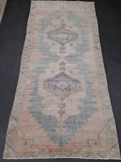 Vintage Wool Rug 5 x 10.8 Turkish Oushak Rug Muted Rug Muted Vintage Turkish Rug  Oriental Rug, Vintage Rug Soft Wool Rug