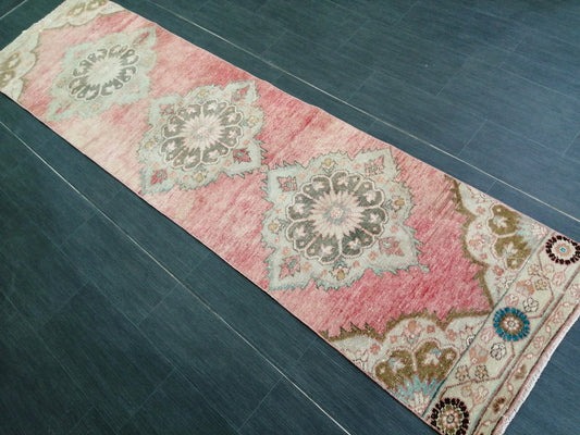 2.4 x 9.2 Oushak Runner Rug Turkish Runner Rug Vintage Runner Rug Hallway Runner Rug Kitchen Runner Rug Wool Runner Rug Wool Oushak Rug