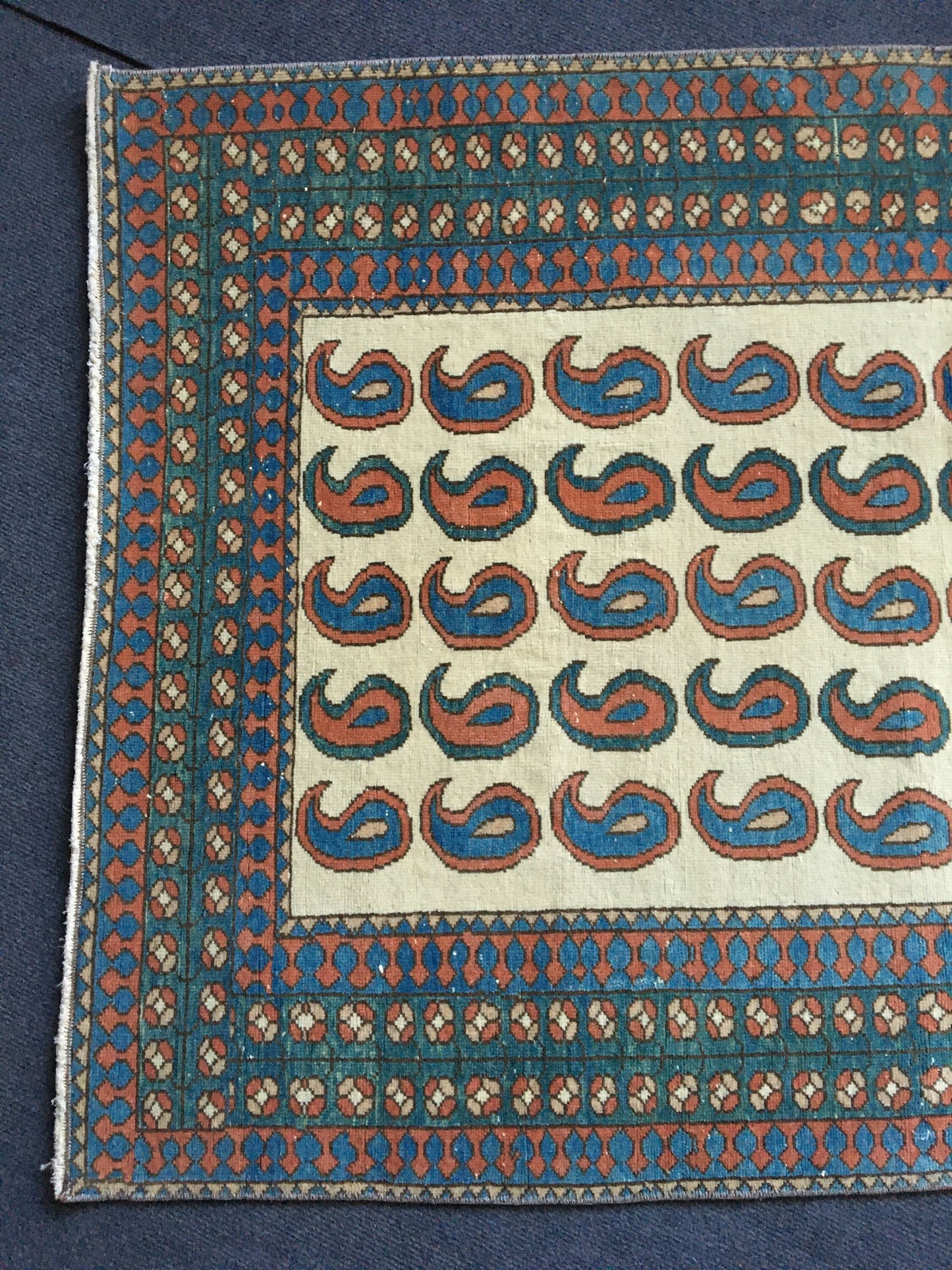 3x4 feet small turkish rug, handmade small kitchen area rug, green small hallway middle rug, vintage blue bedroom rug,bathroom wool mini rug