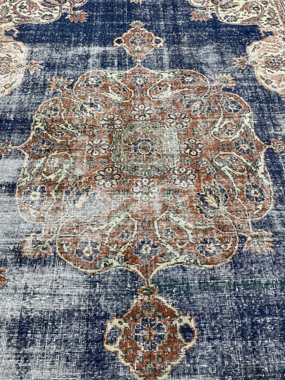 8 x 11.5 Persian RUG Distressed Oriental Rug Handmade Rug Vintage Antique Rug Vintage Quality Rug Wool Oushak Rug Hand Knotted Turkish Rug