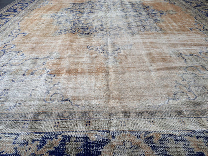 7.7 x 11 Large OUSHAK RUG TURKISH  Rug  Distressed   Rug Vintage Rug Wool Oushak Rug Hand Made Rug 8 by 11 Turkish Rug 8x11