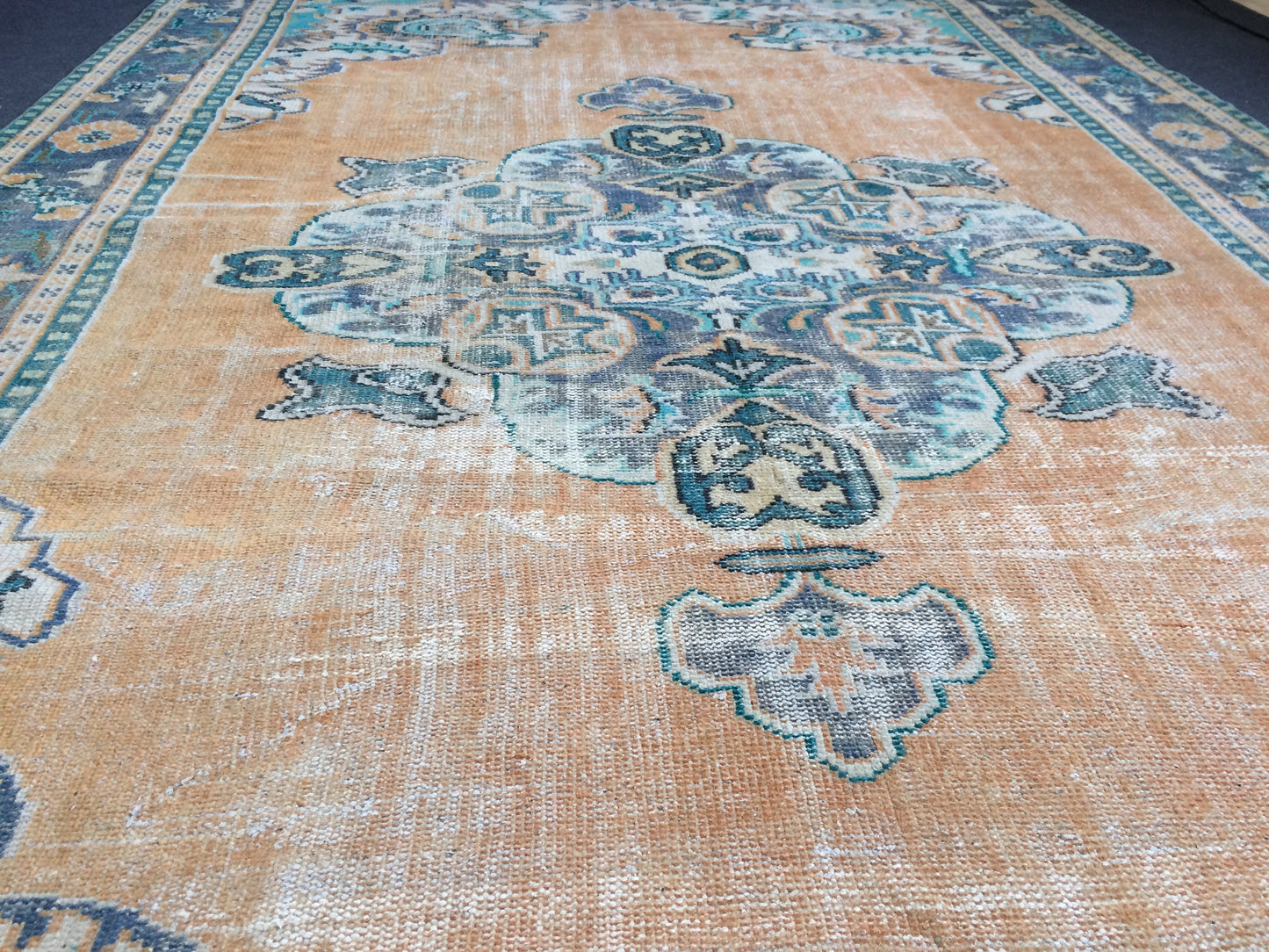 11.4 x 7 Turkish Rug Vintage Rug Oushak Rug Wool Rug