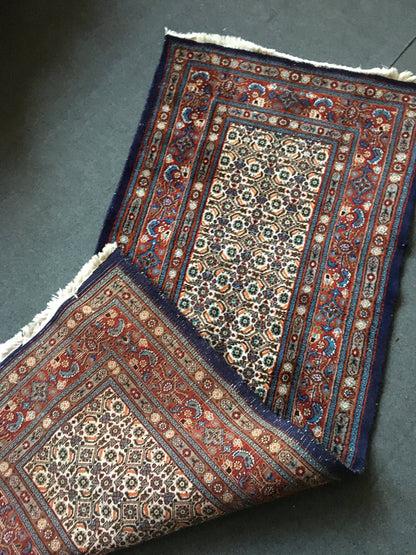 3x6 feet vintage wool long runnner rug, handmade blue kitchen floor long runner, bedroom area mini runner, bathroom mini runner,bohemian rug