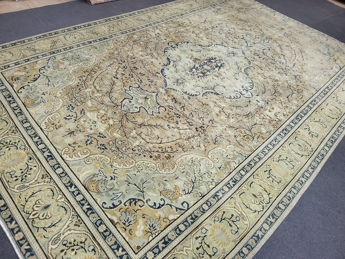 Persian RUG Oriental 6.2 x 9.7 Rug Large Area Rug, VINTAGE Rug, Turkish Low Wool Pile Rug,Hand Knotted Rug Antique Rug Muted Anatolian Rug
