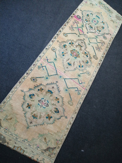10.8 x 3 Oushak Runner Rug Turkish Runner Rug Vintage Runner Rug Hallway Runner Rug Kitchen Runner Rug Oriental Runner Rug Wool Oushak Rug