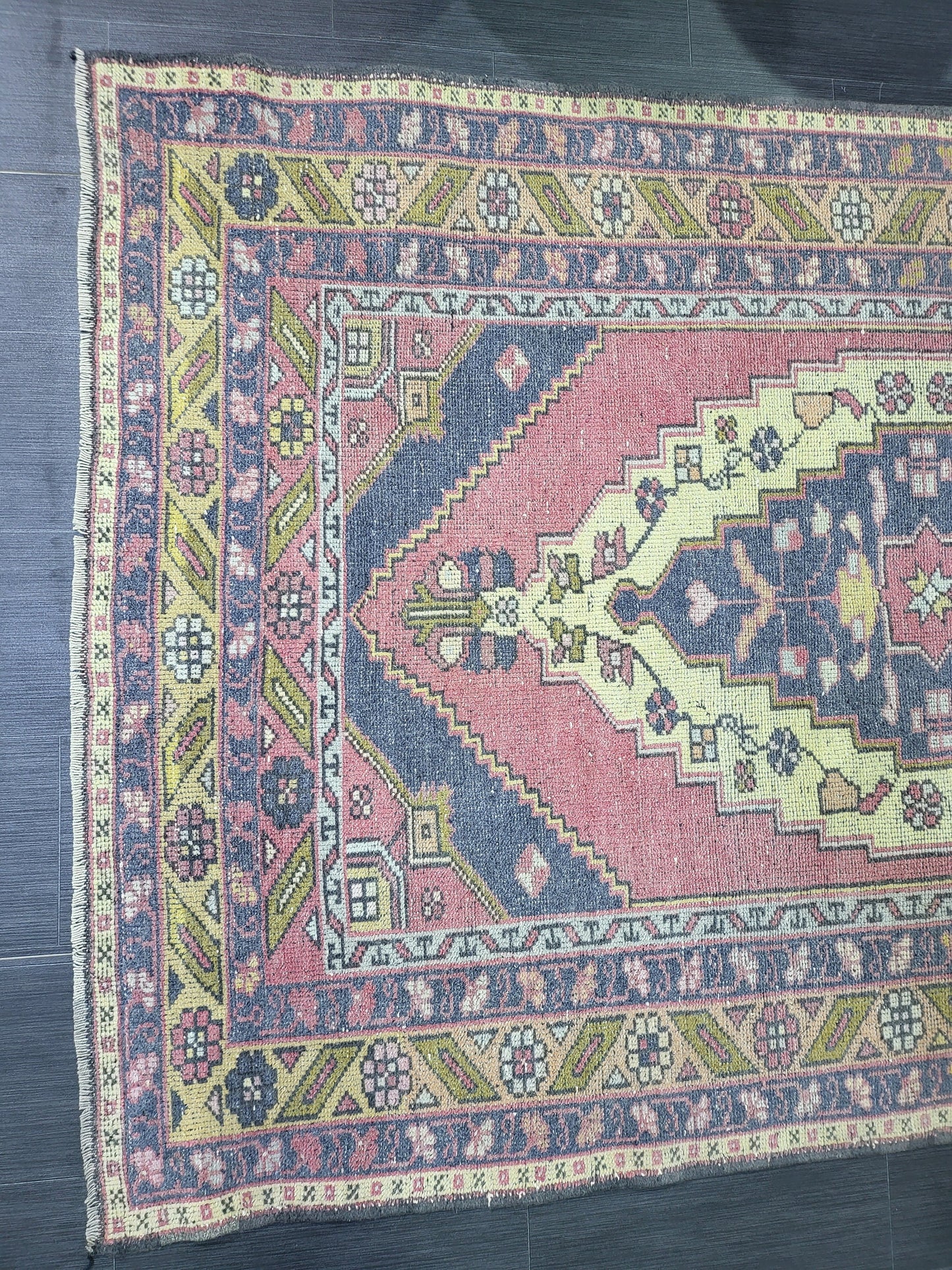 Antique Rug, Vintage Rug, Turkish 4.11 x 8.6 Wool Rug, Oushak Rug Fine Knotted Rug, Hand Knotted Rug, Persian Rug, Handmade Rug