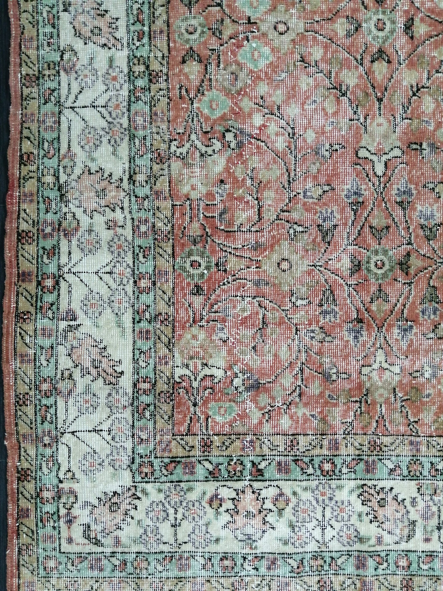 Vintage Rugs 7 x 10.4 TURKISH HAND MADE Rugs  Vintage Turkish Rugs Traditional Rug, Turkish Oushak Rug, Vintage Oushak Rug, Wool Rug