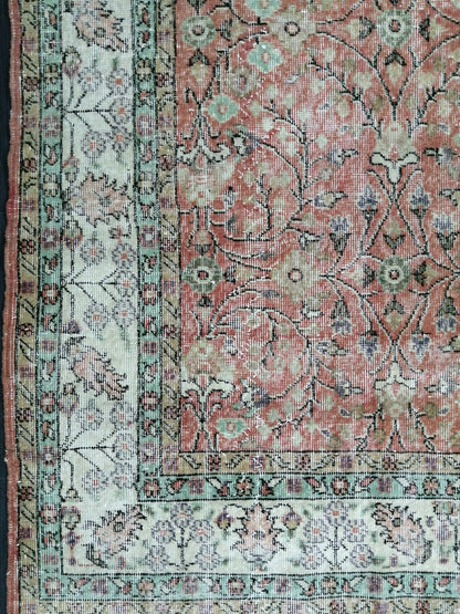 Vintage Rugs 7 x 10.4 TURKISH HAND MADE Rugs  Vintage Turkish Rugs Traditional Rug, Turkish Oushak Rug, Vintage Oushak Rug, Wool Rug