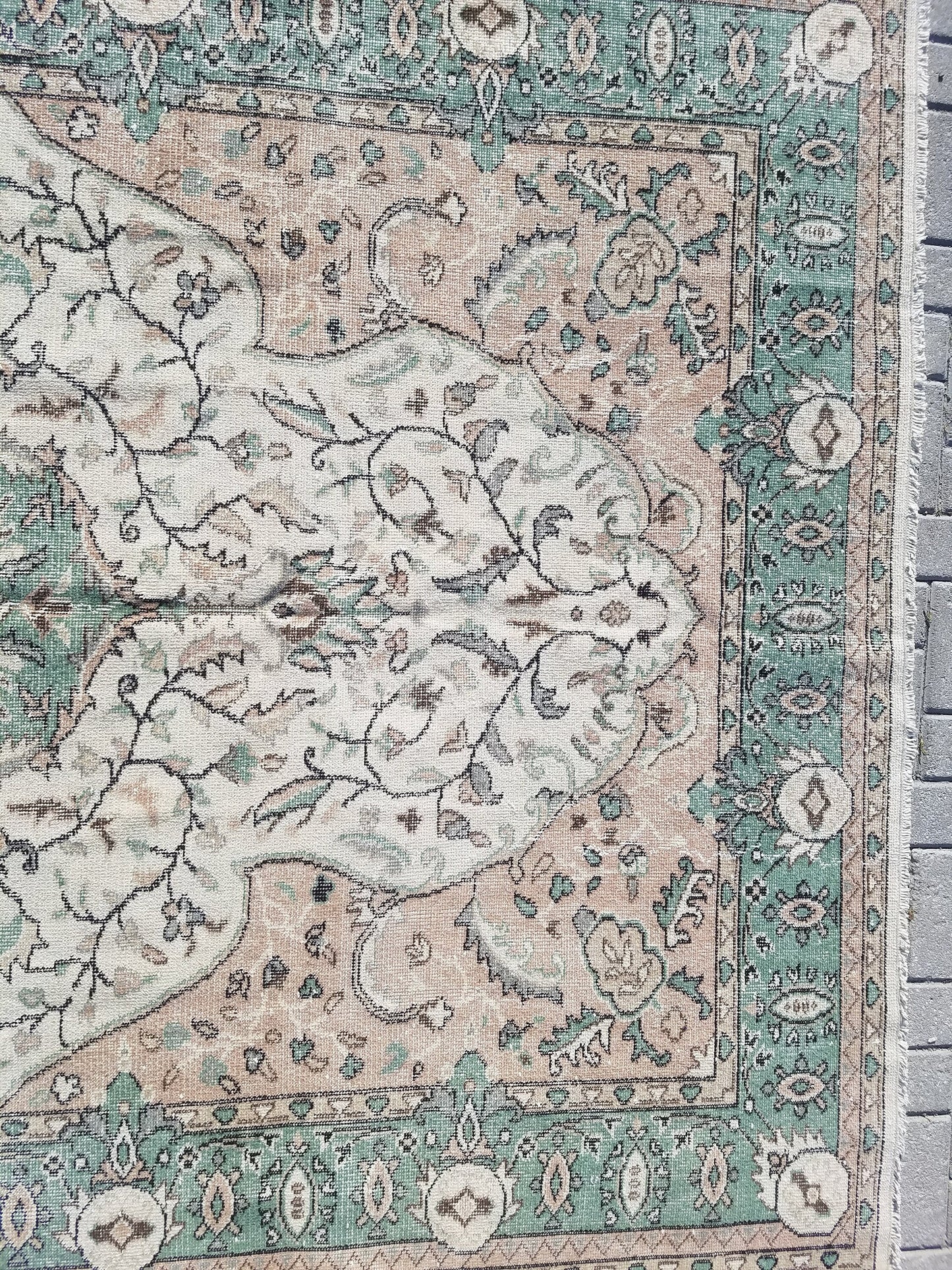 Oushak rug 6.3x10 vintage large rug vintage hand made rug