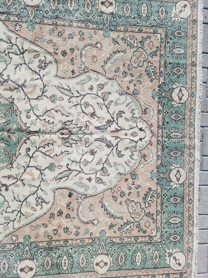 Oushak rug 6.3x10 vintage large rug vintage hand made rug