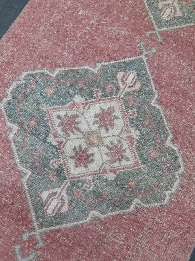 Oriental Runner Rug Turkish Runner Rug Vintage Runner Rug 2.6 x 10.7  Hallway Runner Rug Kitchen Runner Rug Wool Distressed Runner Rug