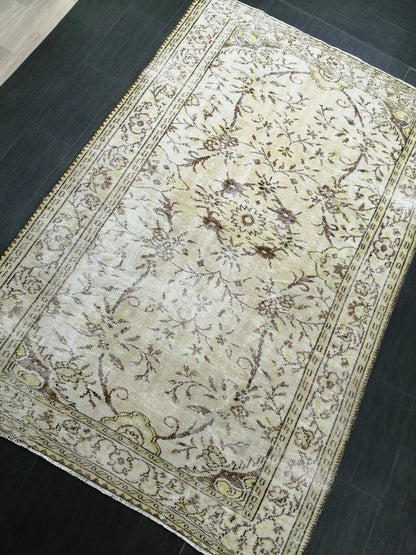 6x9 Muted Handmade Rug Oushak Rug, Rustic Rug Boho Rug, Muted Home Decor Rug  Turkish Rug, Farmhouse Rug Persian Rug Hand Knotted Rug