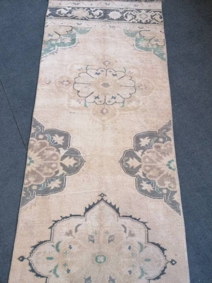 Vintage runner, oushak wool runner 2'10x11'3 hallway  runner, turkish runner rug, entery runner, kitchen runner