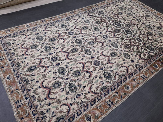 Vintage Oriental RUG 6.3 x 10.8 Oushak Rug Persian Rug Navy Vintage Rug Fine Oushak Rugs Antique Turkish Rug Muted Turkish Rug