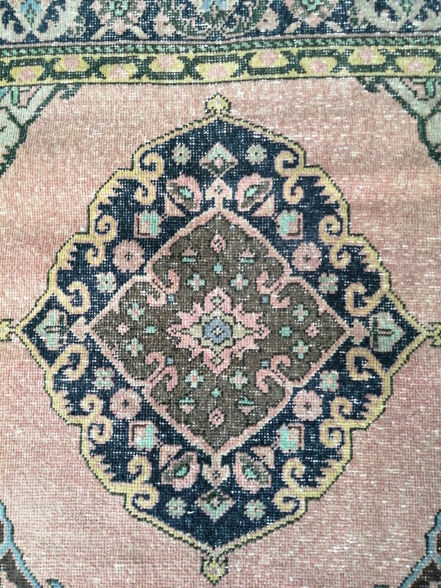 13.4 x 2.6 Vintage Oushak Runner Rug Turkish Runner Rug Vintage Runner Rug Hallway Runner Rug Kitchen Runner Rug Wool Runner Rug Wool Oushak