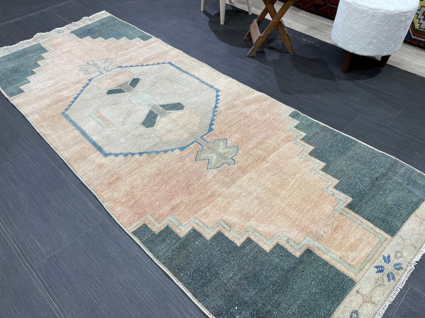 Handmade Rug Oushak 3.1 x 7.5 Rug Hand Knotted Rug, Antique Rug, Rug Runner, Turkish Rug, Farmhouse Rug, Vintage Rug, Wool rug