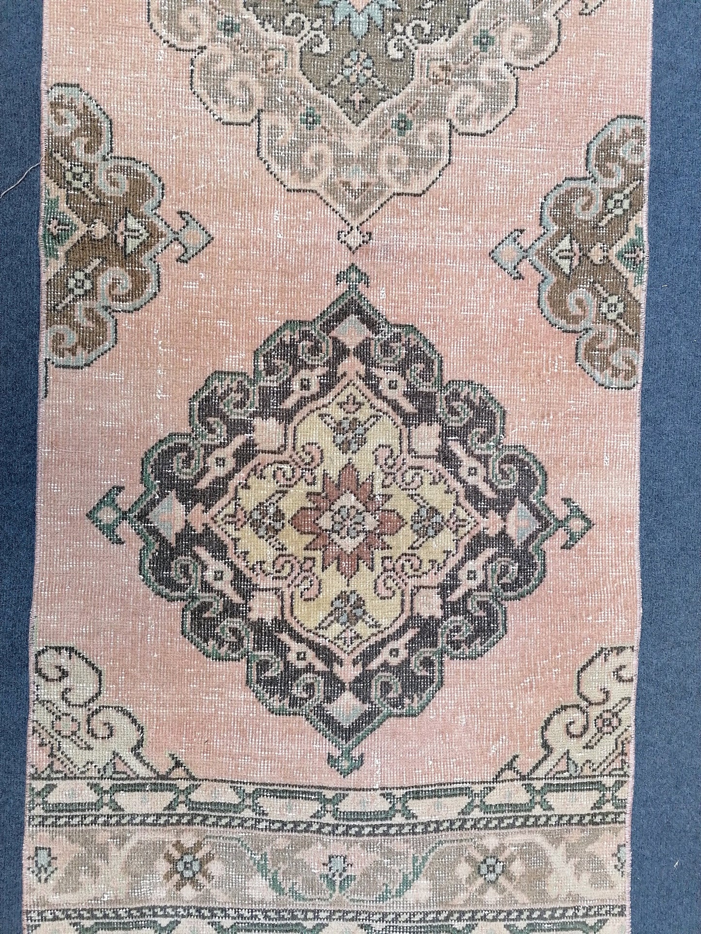 2'5x12'5 runner rug, oushak wool runner rug, vintage handmade runner, hallway runner rug, kitchen runner rug