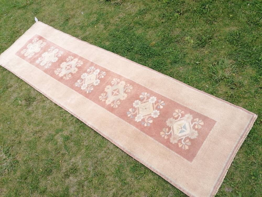 Hallway wool runner 2'5x8'8 turkish runner rug, vintage handmade runner rug, kitchen runner