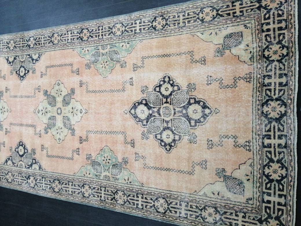 4.7 x 13.2, Oriental Runner, Oushak Runner Rug, Turkish Runner Rug, Vintage Runner Rug, Hallway Runner Rug Kitchen Runner Rug Wool Runner