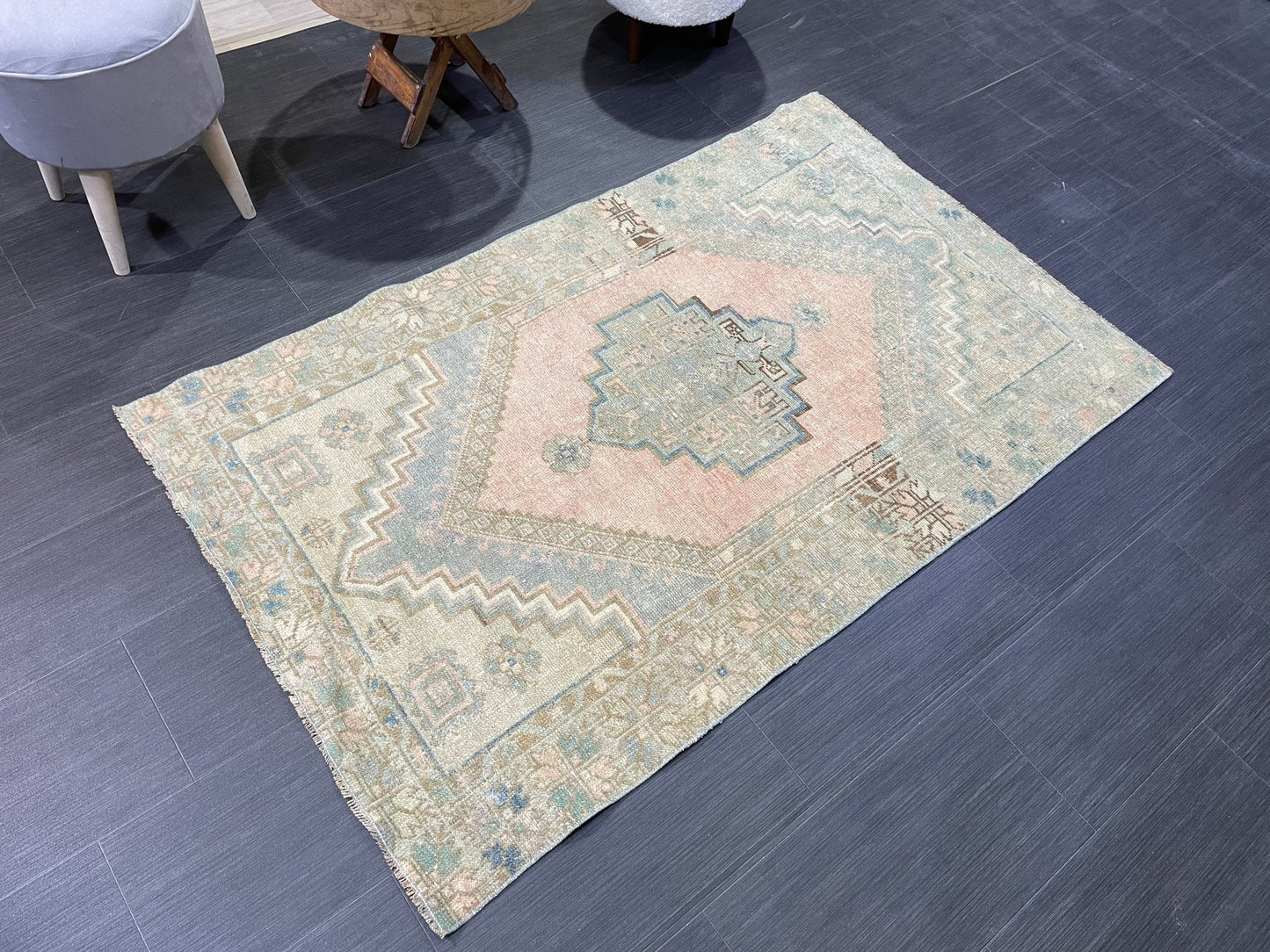 Handmade Rug, Oushak 3.3 x 5.3 Rug,  Persian Rug, Oriental Rug, Turkish Rug, Farmhouse Rug, Vintage Wool rug