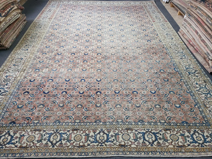 Antique Oushak RUG, Anatolian 9 x 12.6 Rug, Turkish Rug, Hand Knotted Rug, Vintage Wool Rug, Handmade Rug, Large Persian Rug