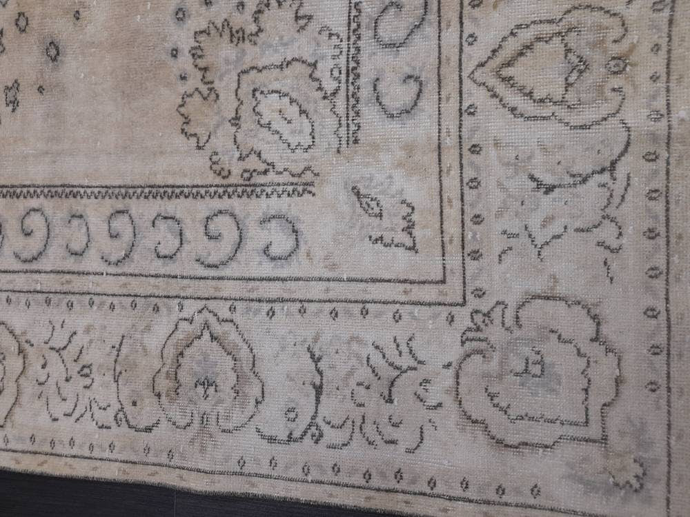 Neutral Rugs 6.4 x 9.3 ft Vintage Neutral Rug Muted Oushak Rug, Rustic Rug, Turkish Rug, Muted Farmhouse Rug, Wool rug Vintage Oriental Rug