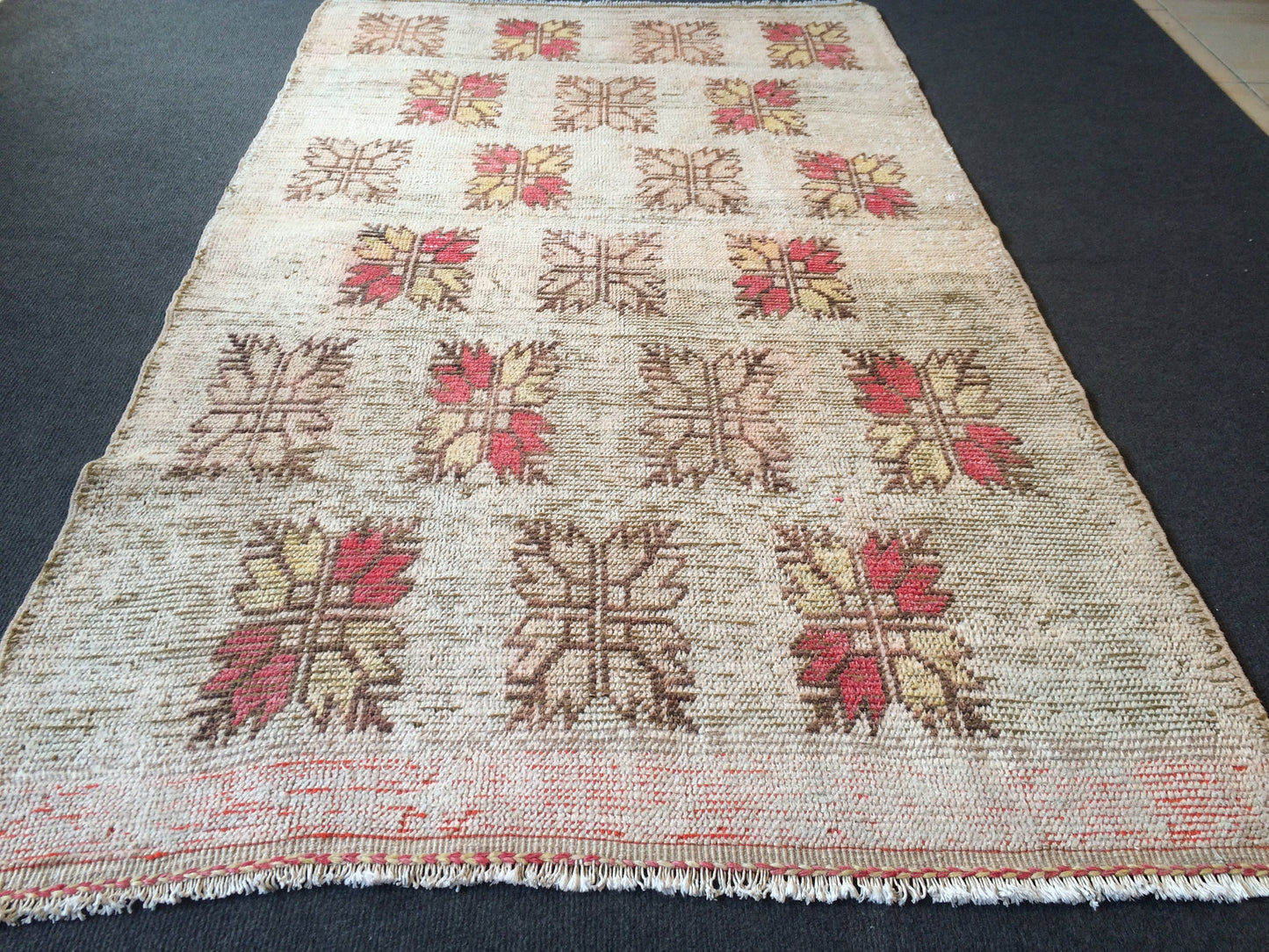 Vintage living room rug , wool pile RUG, Pastel Oushak rug , Turkish Oushak Rug, Vintage Runner Rug, Vintage Oushak Rug, Wool Rug, Bohemian