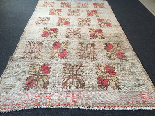 Vintage living room rug , wool pile RUG, Pastel Oushak rug , Turkish Oushak Rug, Vintage Runner Rug, Vintage Oushak Rug, Wool Rug, Bohemian
