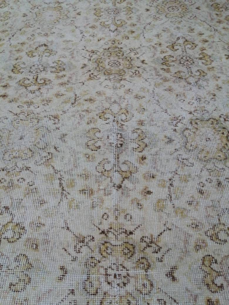 Vintage Rugs 9.2 x 5.3  TURKISH HAND MADE Rugs 10x6 Vintage Turkish Rugs Oushak Rug  Large Turkish Oushak Rug, Vintage Oushak Rug, Wool Rug