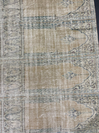 Oriental RUG TURKISH Rug 4.3 x 7.6 Vintage Oushak Rug Vintage Persian Rug Wool Meditation Rug Handmade Rugs Vintage Prayer Rug