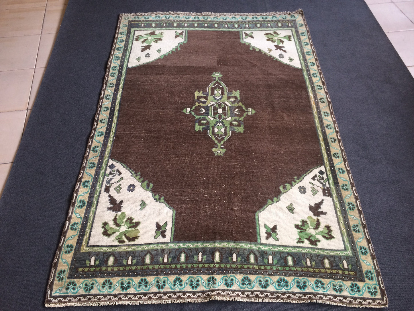 6 x 4 OUSHAK RUG TURKISH Oushak Rug Vintage Rug Oushak Runner Rug Vintage Runner Rug Wool Oushak Rug Hand Made Rugs Vintage Turkish Rug