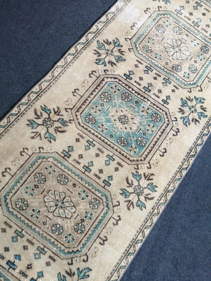 10.8 x 3 Oushak Runner Rug Turkish Runner Rug Vintage Runner Rug Hallway Runner Rug Kitchen Runner Rug Wool Runner Rug Wool Oushak Rug