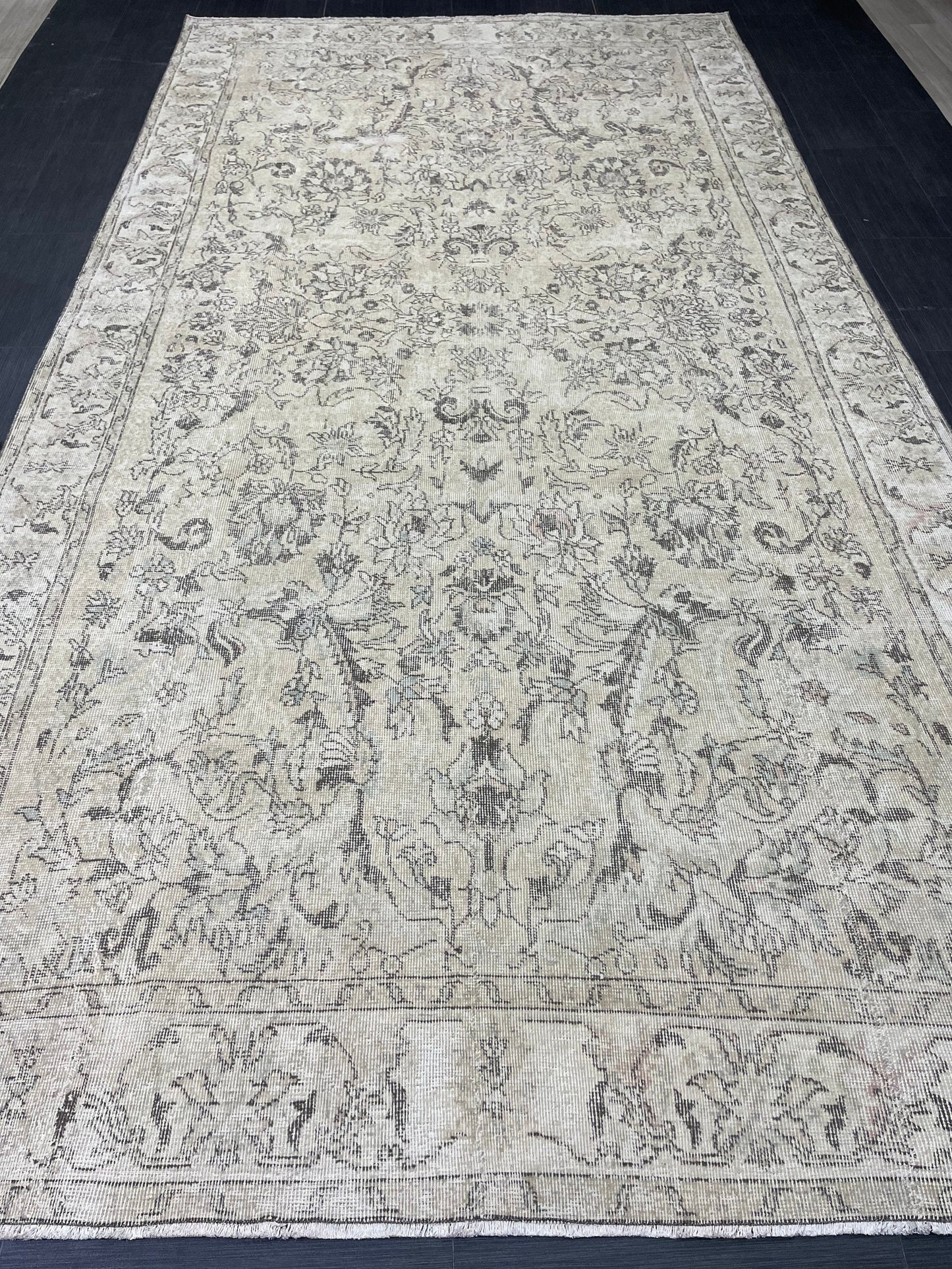 Vintage Rug TURKISH 6.2 x 12 Rug Handmade Rug Distressed Rug  Large Oushak Rug Oushak Rug, Wool Rug Hand Knotted Rug 6x12 ft