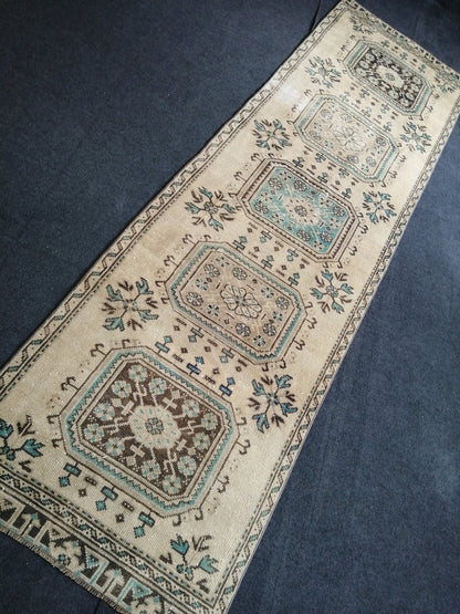 10.8 x 3 Oushak Runner Rug Turkish Runner Rug Vintage Runner Rug Hallway Runner Rug Kitchen Runner Rug Wool Runner Rug Wool Oushak Rug