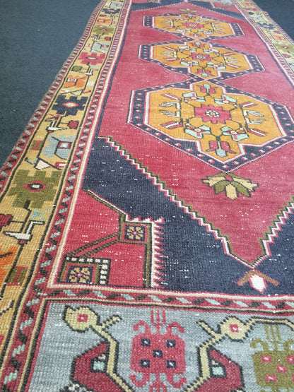 3 x 9.3 Runner Rug Turkish Runner Rug Vintage Runner Rug Hallway Runner Rug Kitchen Runner Rug Wool Runner Rug