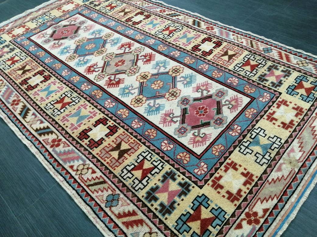 6.4 x 3.9 VINTAGE Rug  Hand Made Runner Rug, Oushak Runner Rug, Rustic Rug, Bohemian Rug, Rug Runner, Turkish Rug, Farmhouse Rug