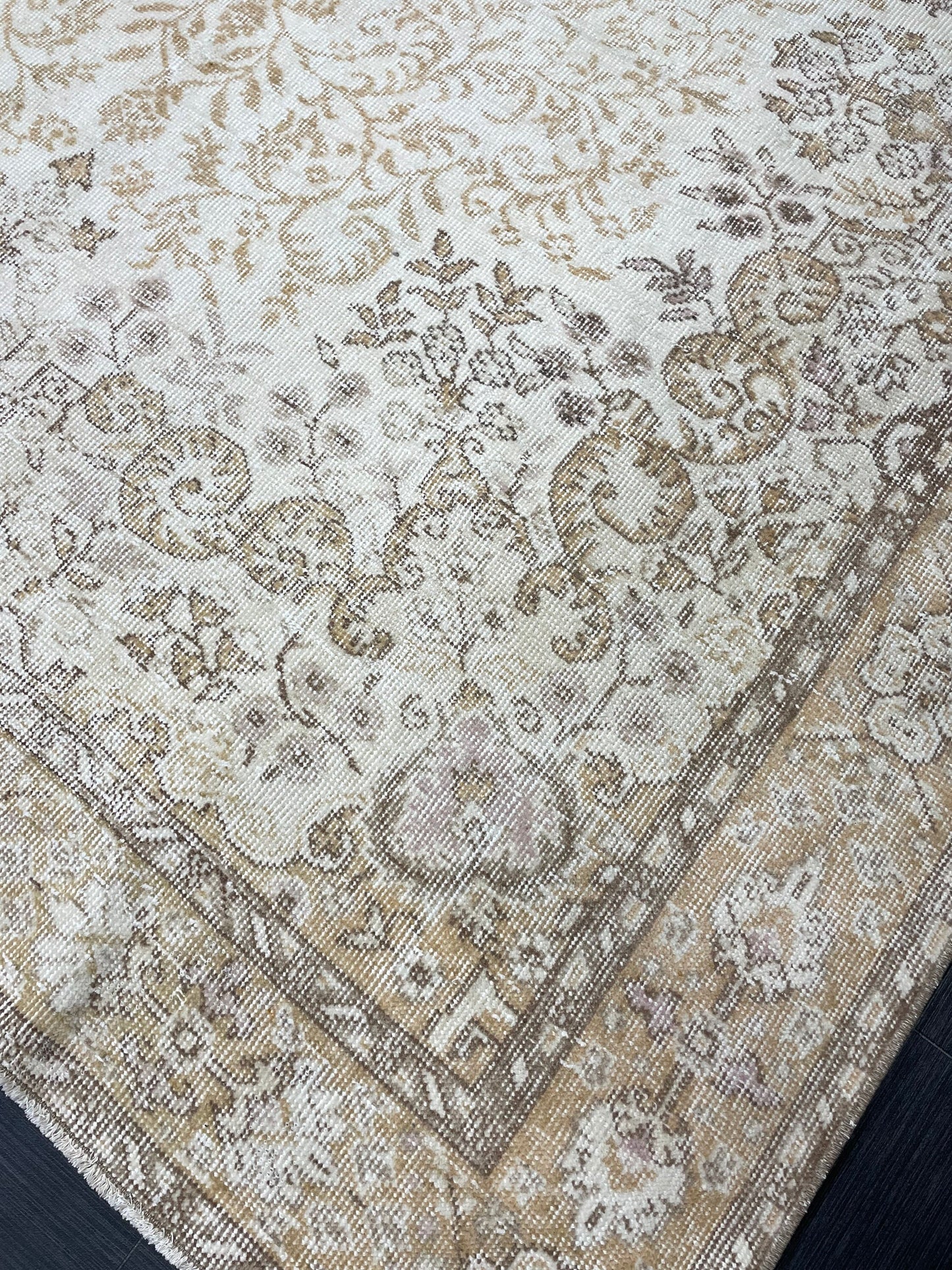 Muted Vintage RUG 6.5 x 10.3 TURKISH Rug Distressed Vintage Turkish Rug Muted Oushak Rug Large Persian Rugs Vintage Oriental Rug 7x10