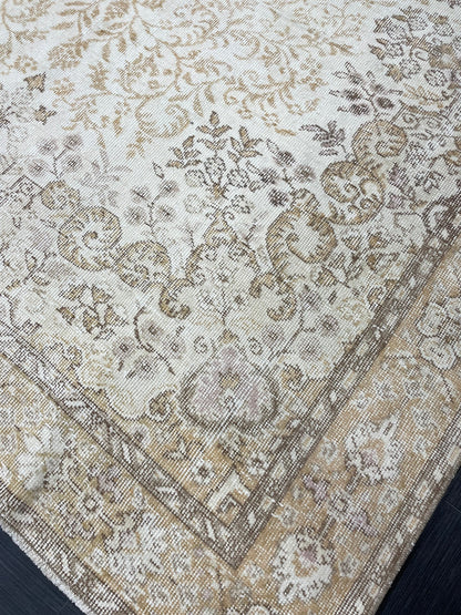 Muted Vintage RUG 6.5 x 10.3 TURKISH Rug Distressed Vintage Turkish Rug Muted Oushak Rug Large Persian Rugs Vintage Oriental Rug 7x10