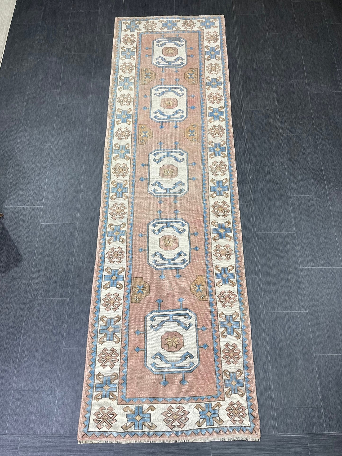 Oushak Runner Rug Turkish Runner 3 x 10.3 Rug Vintage Runner Rug Hallway Runner Rug Kitchen Runner Rug Wool Oriental Runner Rug
