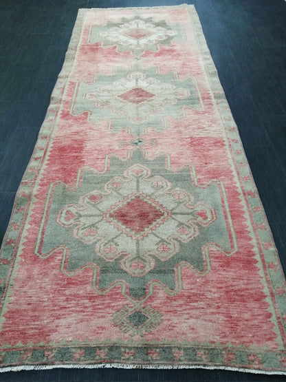 Oushak Runner Rug 3.6 x 10 Vintage Runner Rug Hallway Runner Rug Kitchen Runner Rug Wool Runner Rug Wool Oushak Rug Turkish Runner Rug