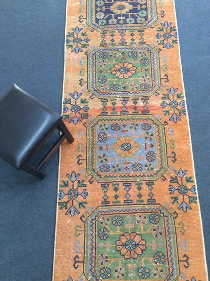 Vintage Runner Rug, Hallway Runner Rug, Turkish Runner Rug , Oushak Runner Rug, rustic rug runner, farmhouse Runner rug, Ethnic Rugs