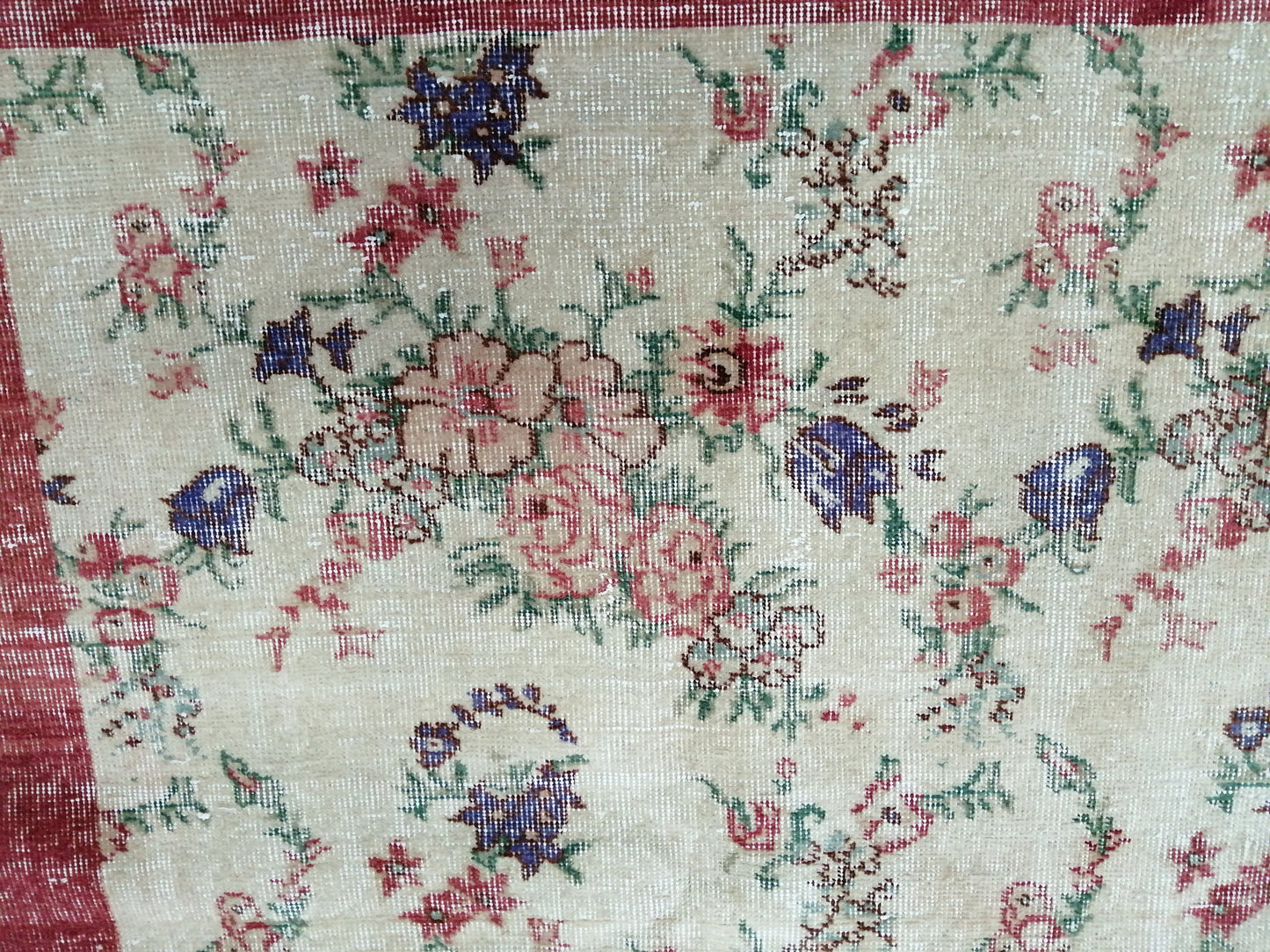 8.2 x 11.6 Large Floral OUSHAK RUG TURKISH Oushak Rug 8x12 Vintage Rug Wool Oushak Rug Hand Made Rugs Vintage Turkish Rug Floral Vintage rug