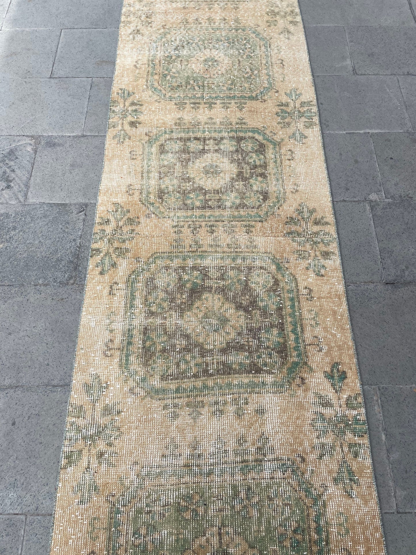 Muted Extra Long Turkish Runner Vintage 2.6 x 21.2 Stairs Runner Rug Vintage Runner XL Oriental Runner Staircase Handmade Runner