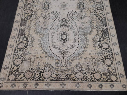 WOOL RUG Vintage 6 x 9.7 Rug Turkish Oushak  Rug, Hand Knotted Rug Persian Living Room Rug Oriental Rug Farmhouse Rug Knotted Rug 6x10 rug