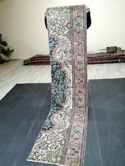 2.2 x 8.8 Oushak Runner Rug Turkish Runner Rug Vintage Runner Rug Hallway Runner Rug Kitchen Runner Rug Wool Runner Rug Wool Oushak Rug